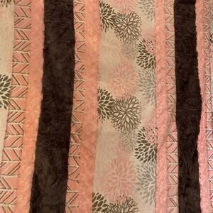 Minky Top Completed 56x43 Add back and quilt Grey and Pink Soft and warm